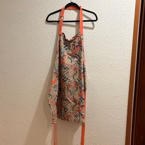 Hedley & Bennett x Rifle Paper Co. Folk Horse Apron with Orange Straps